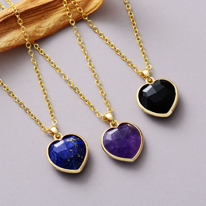 Natural Stone Love Pendant Necklace - Image 4