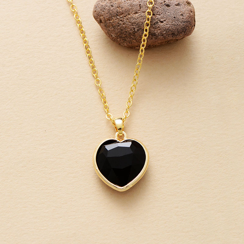 Natural Stone Love Pendant Necklace - Image 2