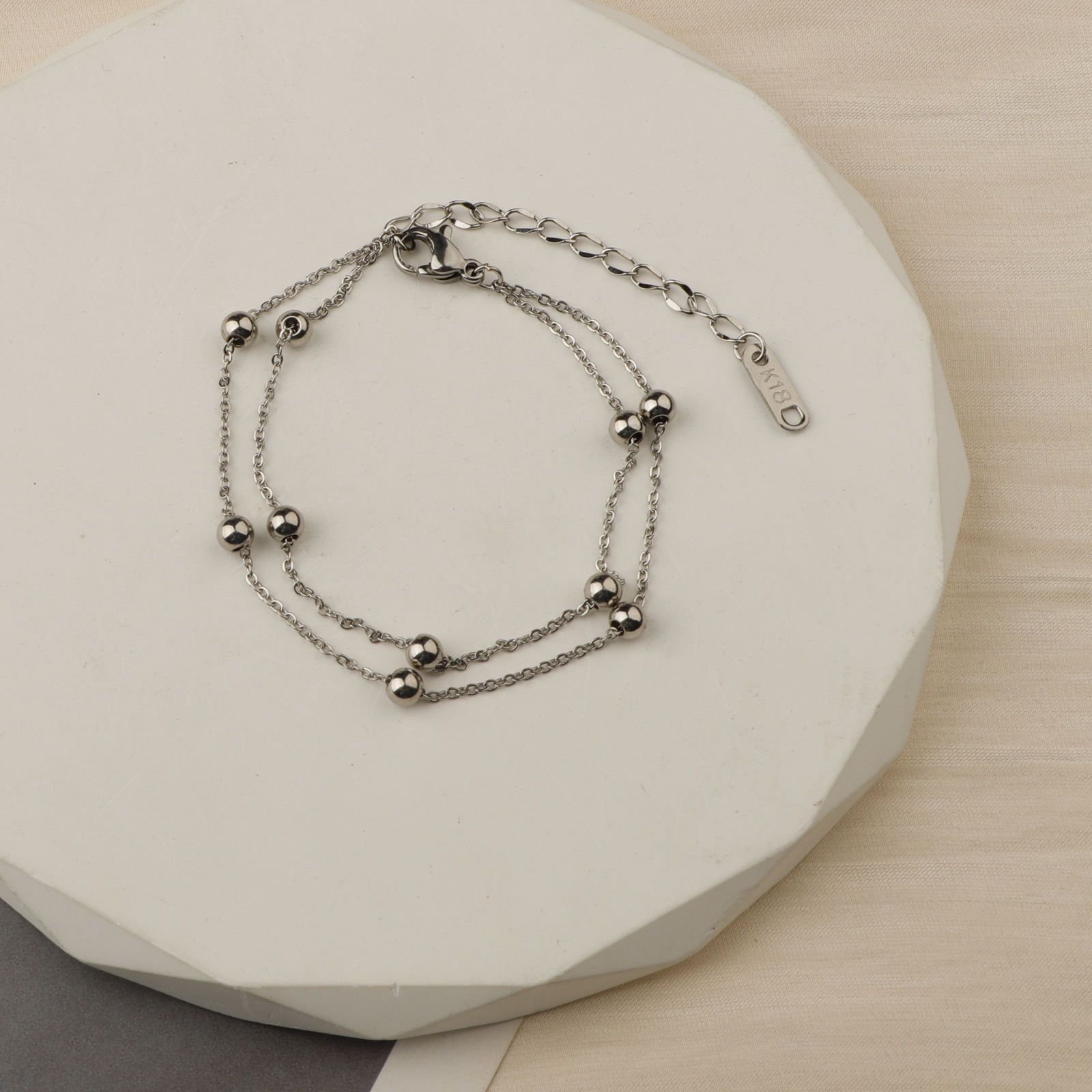 Titanium Steel Double-layer Bead Bracelet Image 1