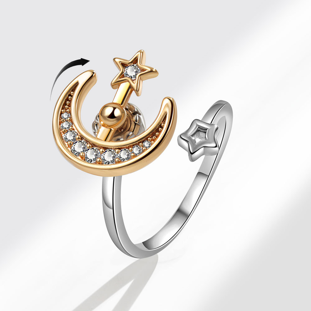 Star Moon Spinning Ring - Image 3