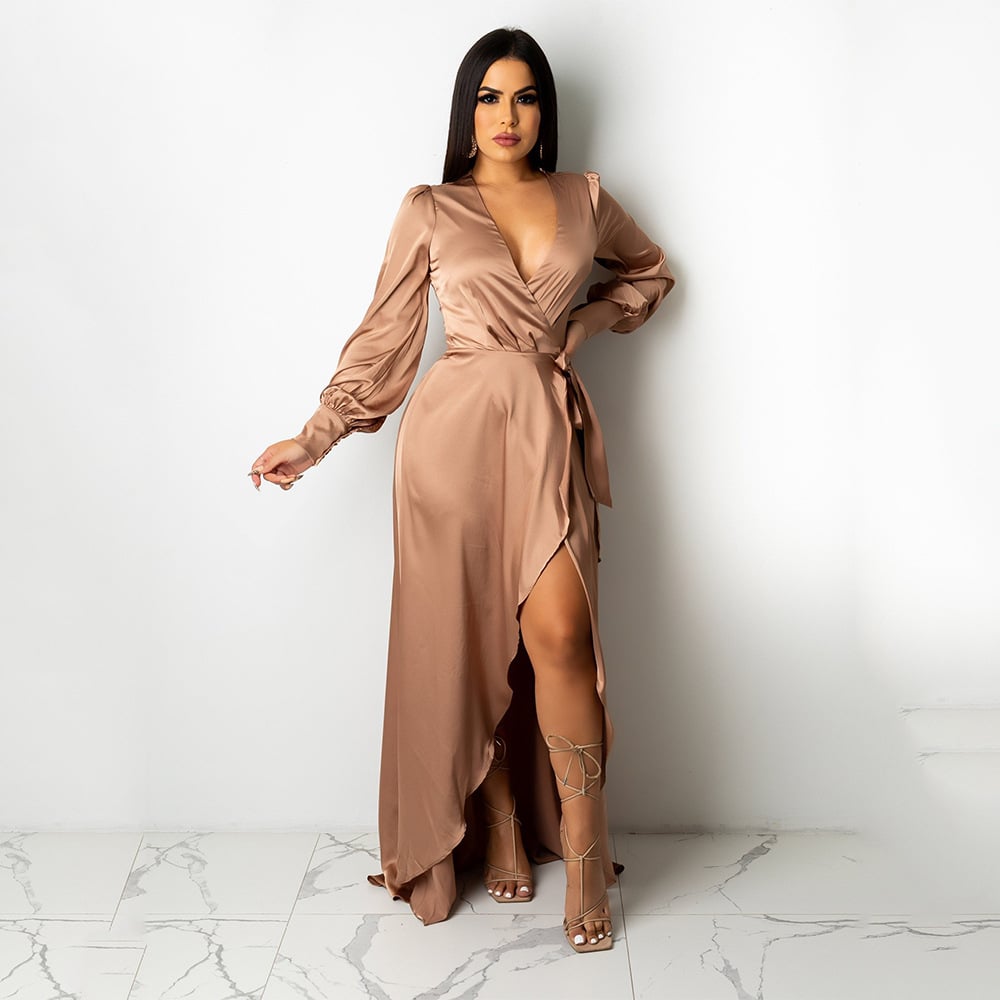 Vestido de mujer con escote en V, imagen 3