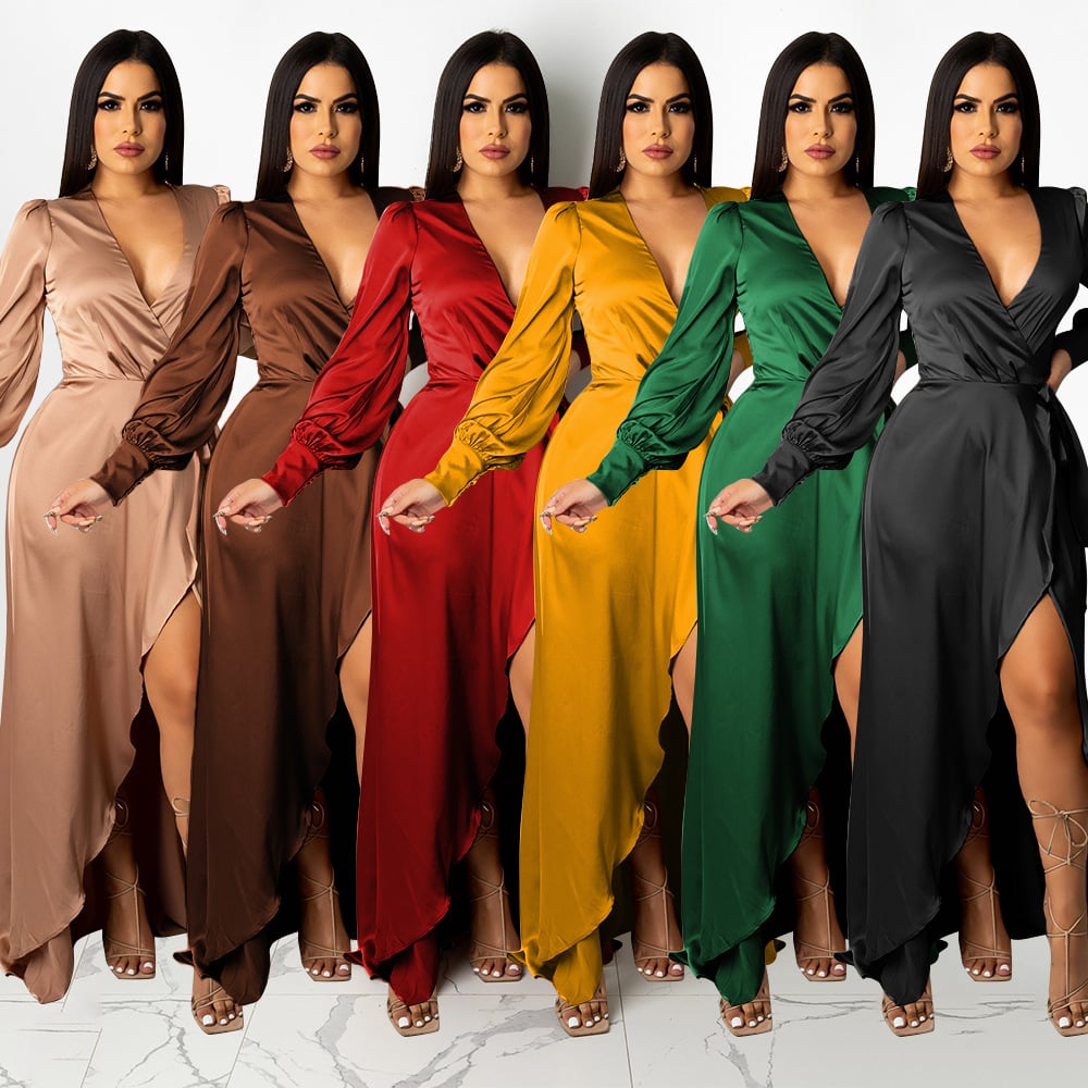 Vestido de mujer con escote en V, imagen 2