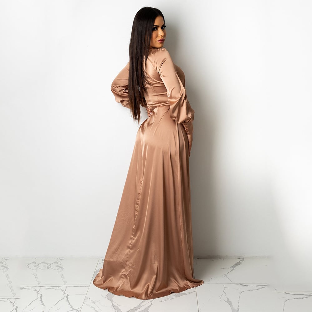 Vestido de mujer con escote en V, imagen 4