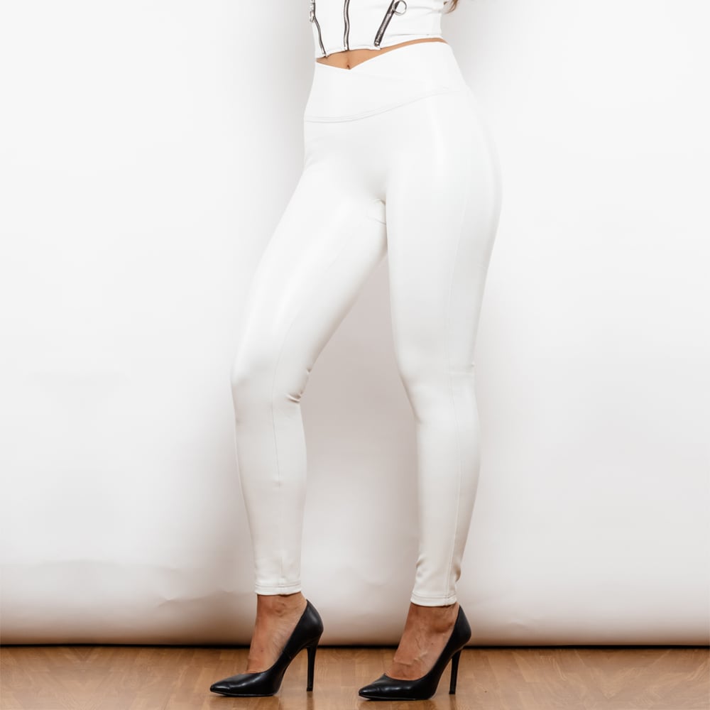 Stylish High Waist Leather Pants