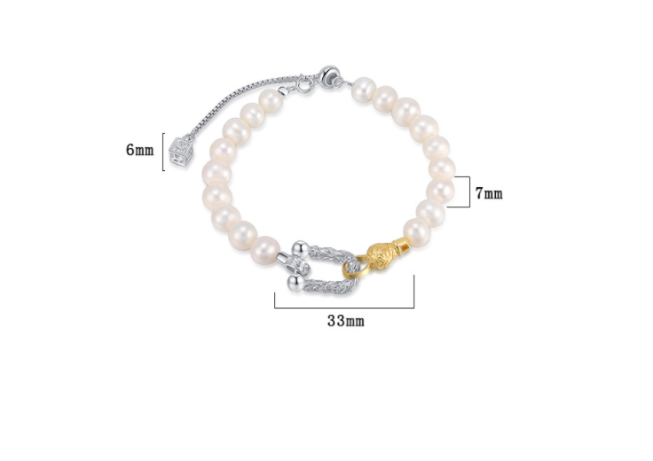 S925 Sterling Silver Freshwater Pearl Bracelet Image 1