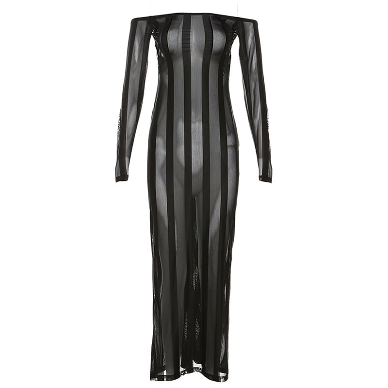 Striped Slim Dress Side View