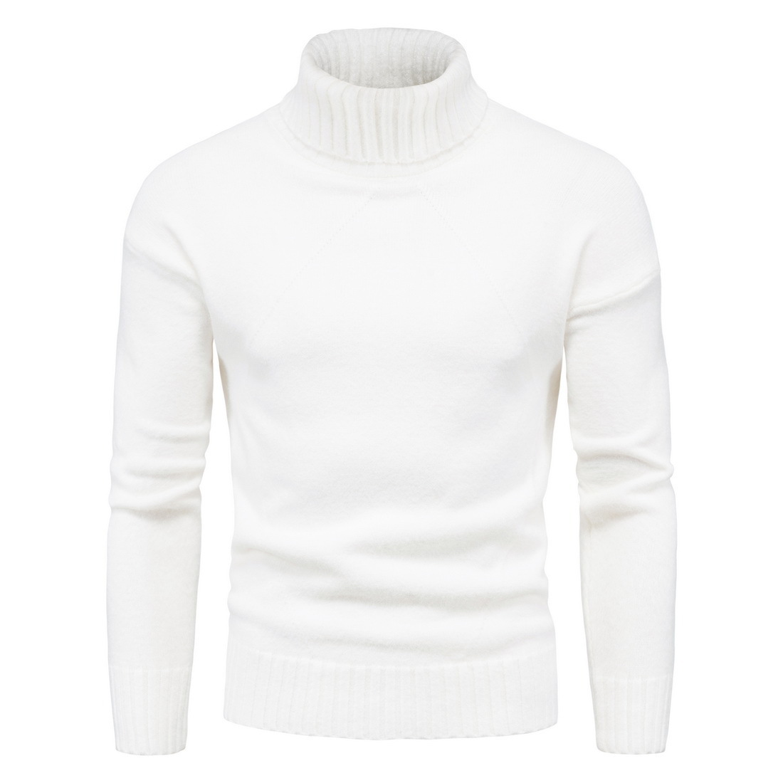 Men's Solid Color Knitwear High Neck Sweater