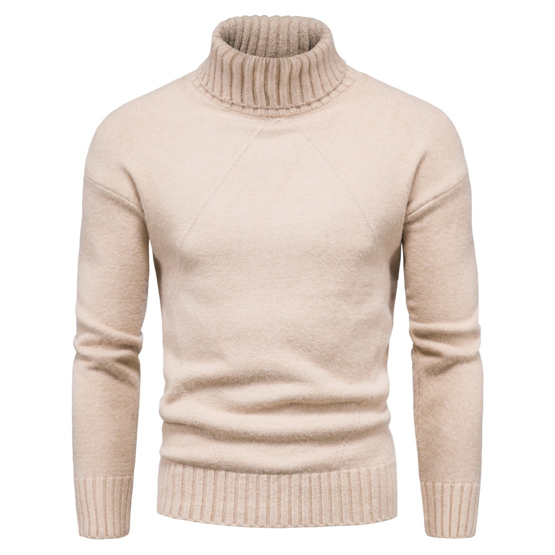 Men's Solid Color Knitwear High Neck Sweater