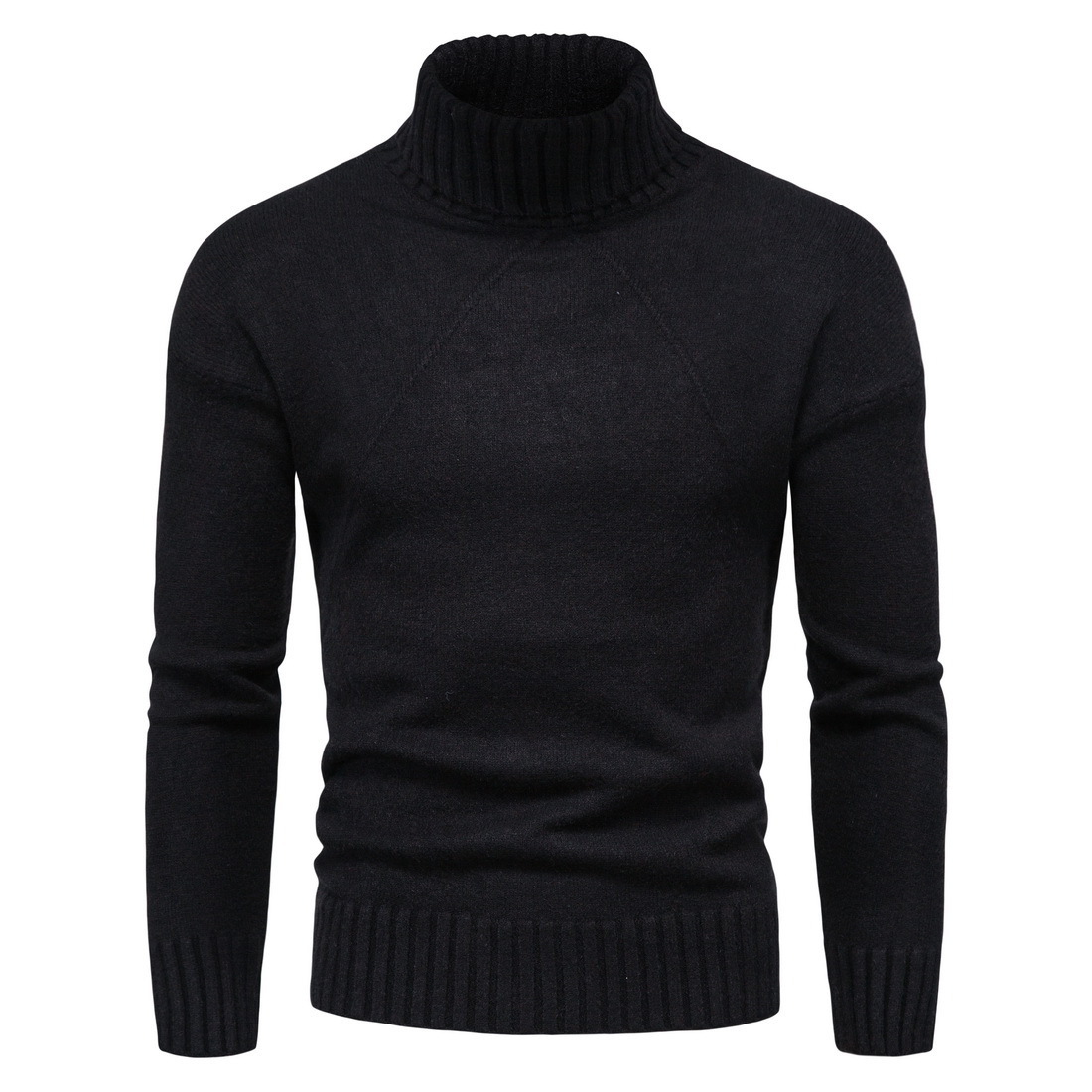 Men's Solid Color Knitwear High Neck Sweater