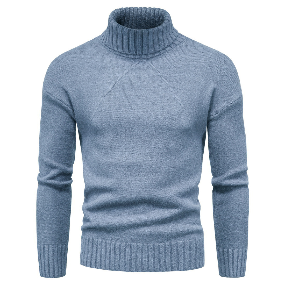 Men's Solid Color Knitwear High Neck Sweater