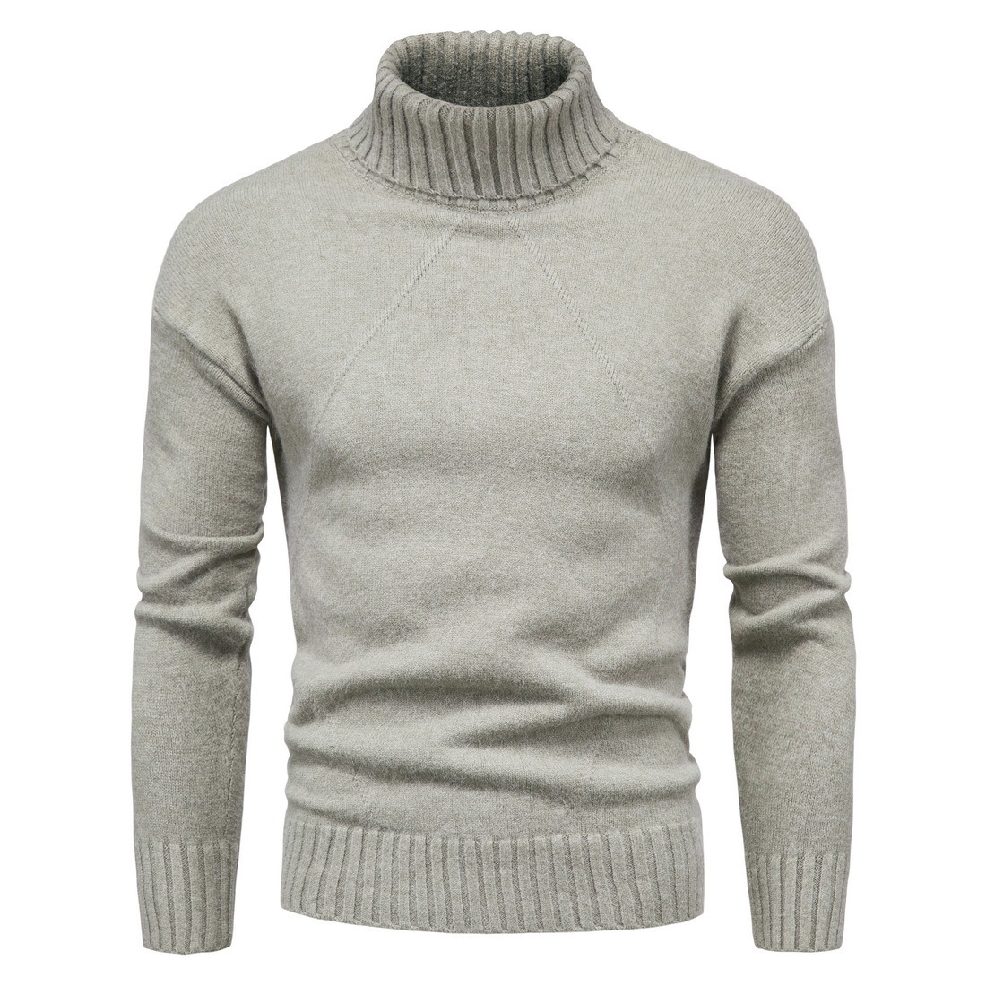 Men's Solid Color Knitwear High Neck Sweater