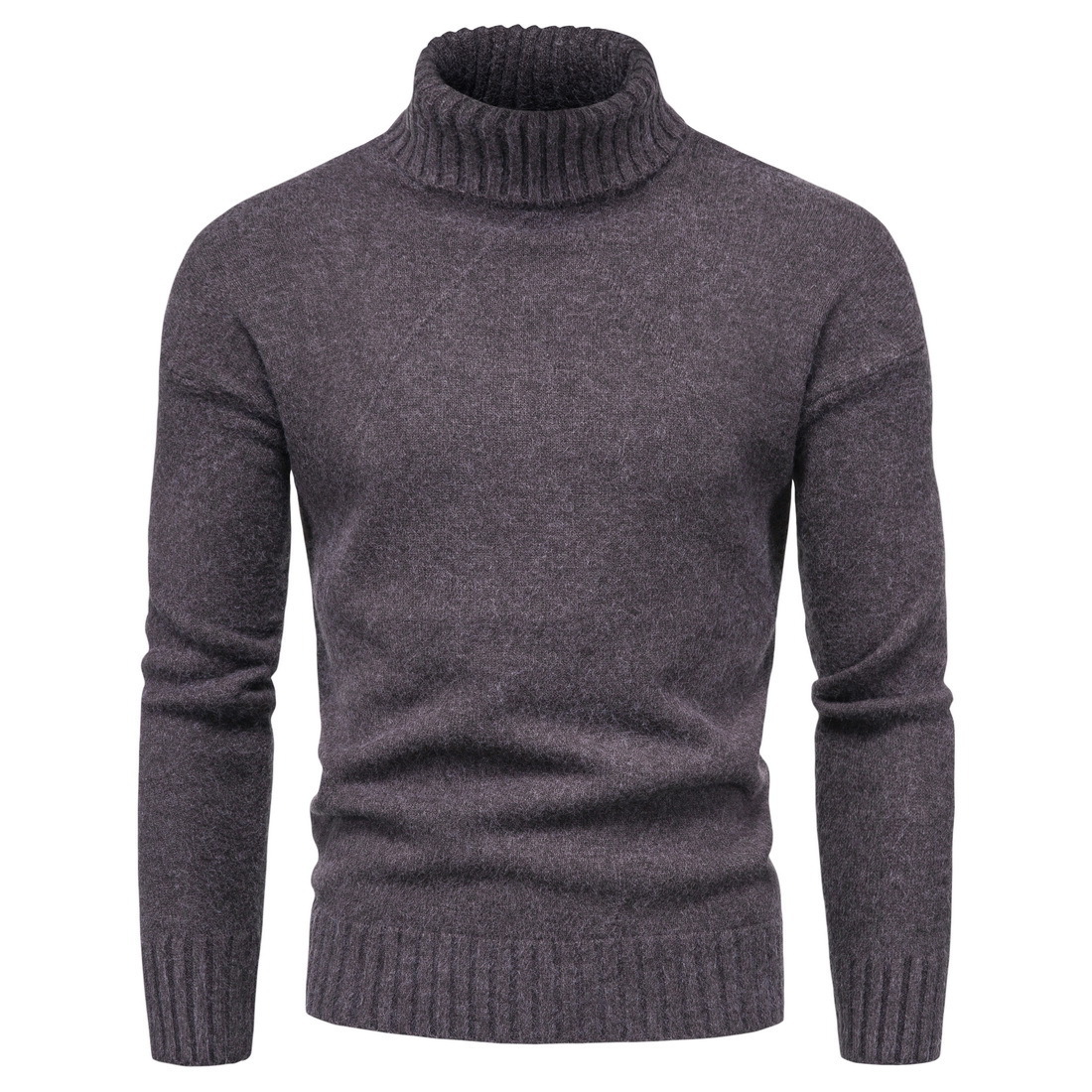 Men's Solid Color Knitwear High Neck Sweater