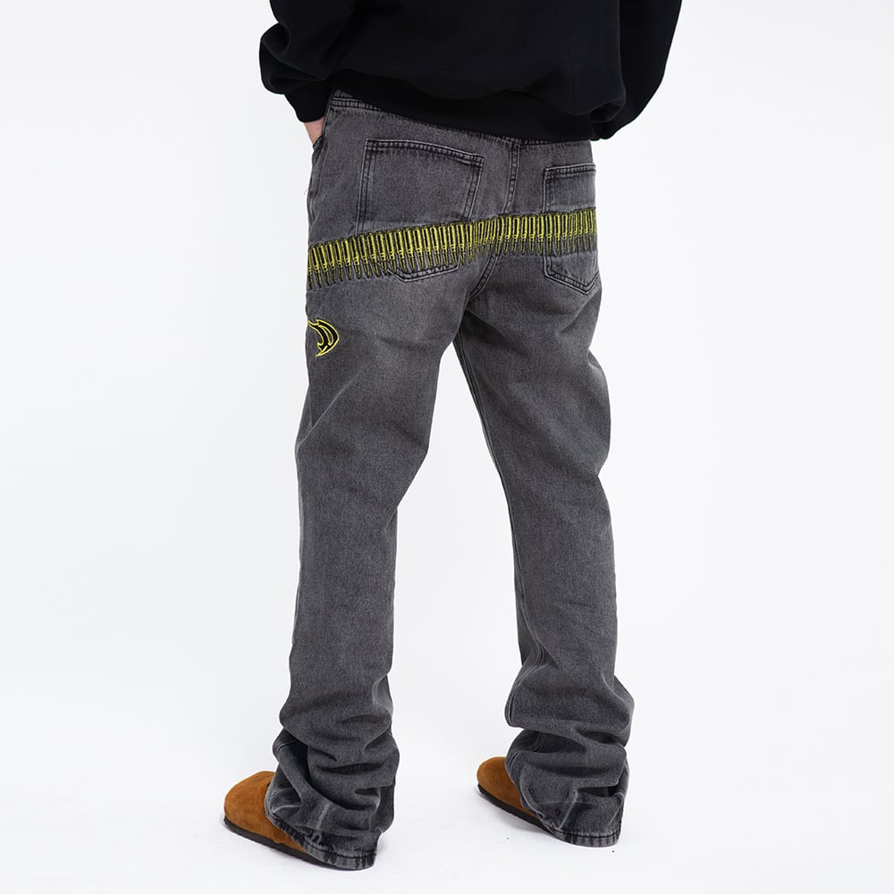 Men's Loose Washed Wide Leg Pants Back View