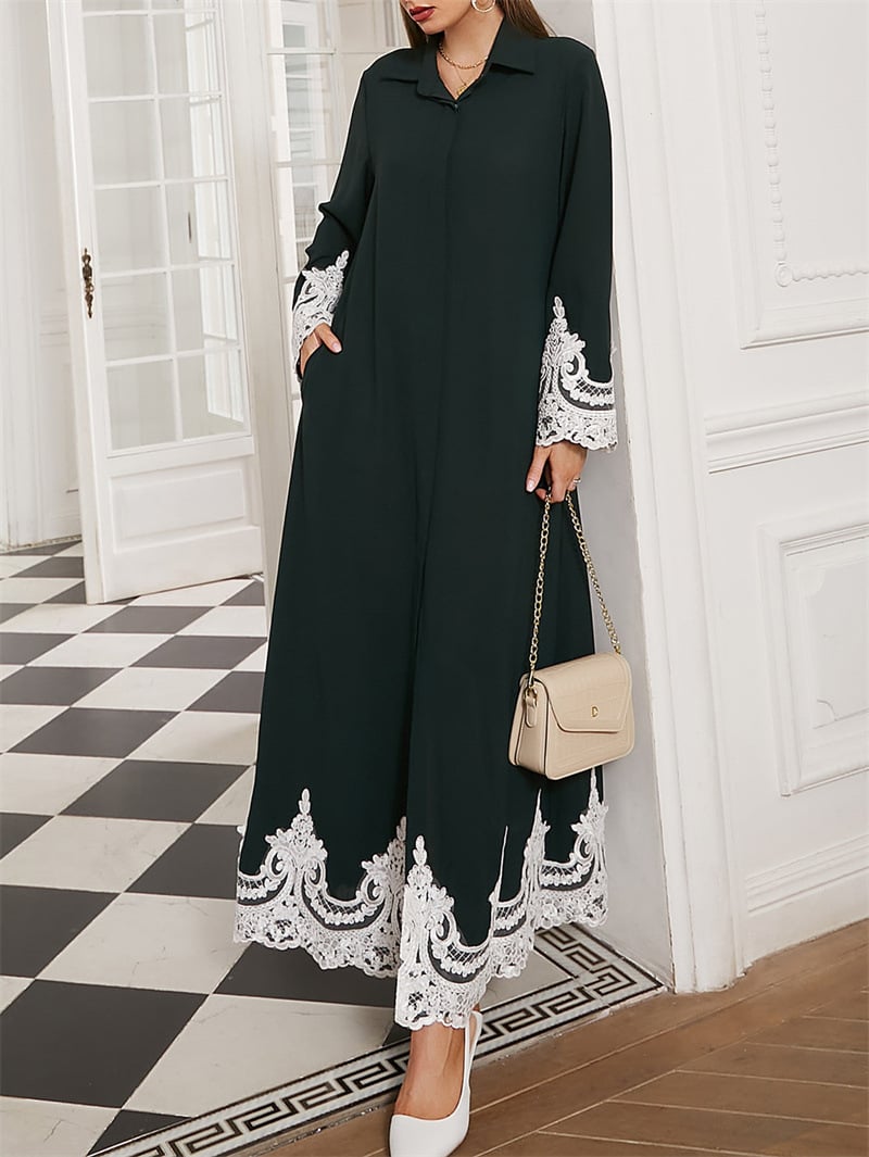 Middle East Arab Blouse Lace Cardigan Lace Dress Image 6