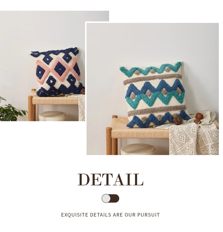 Geometric Embroidery Pillow Image 3