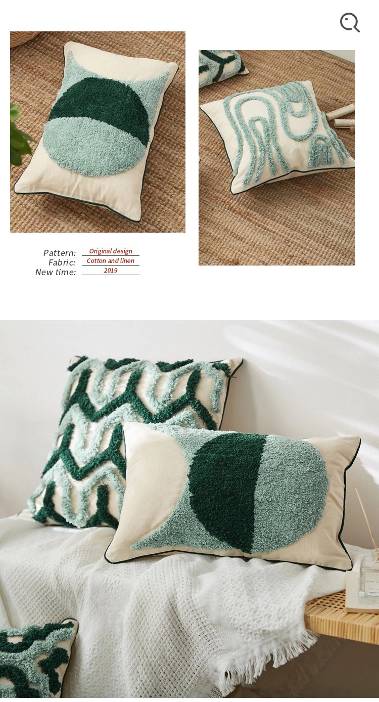 Geometric Embroidery Pillow Image 1