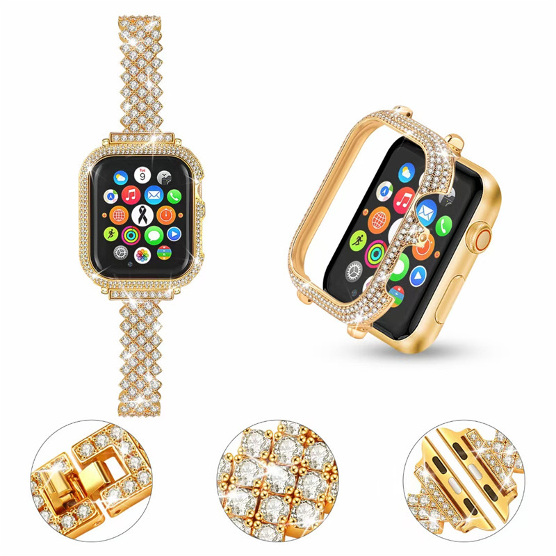 Metal Rhinestone Diamond Watch Band Image 3