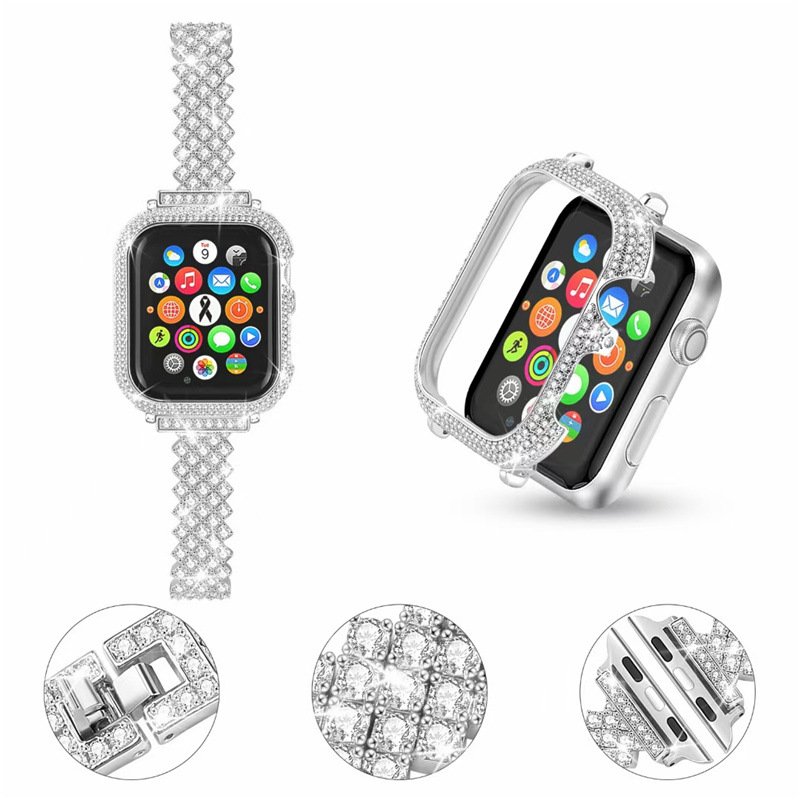 Metal Rhinestone Diamond Watch Band Image 1