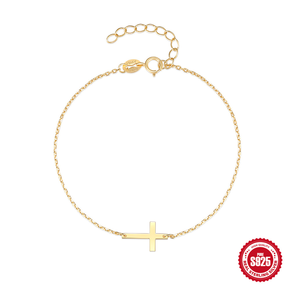 S925 Sterling Silver Creative Cross Bracelet