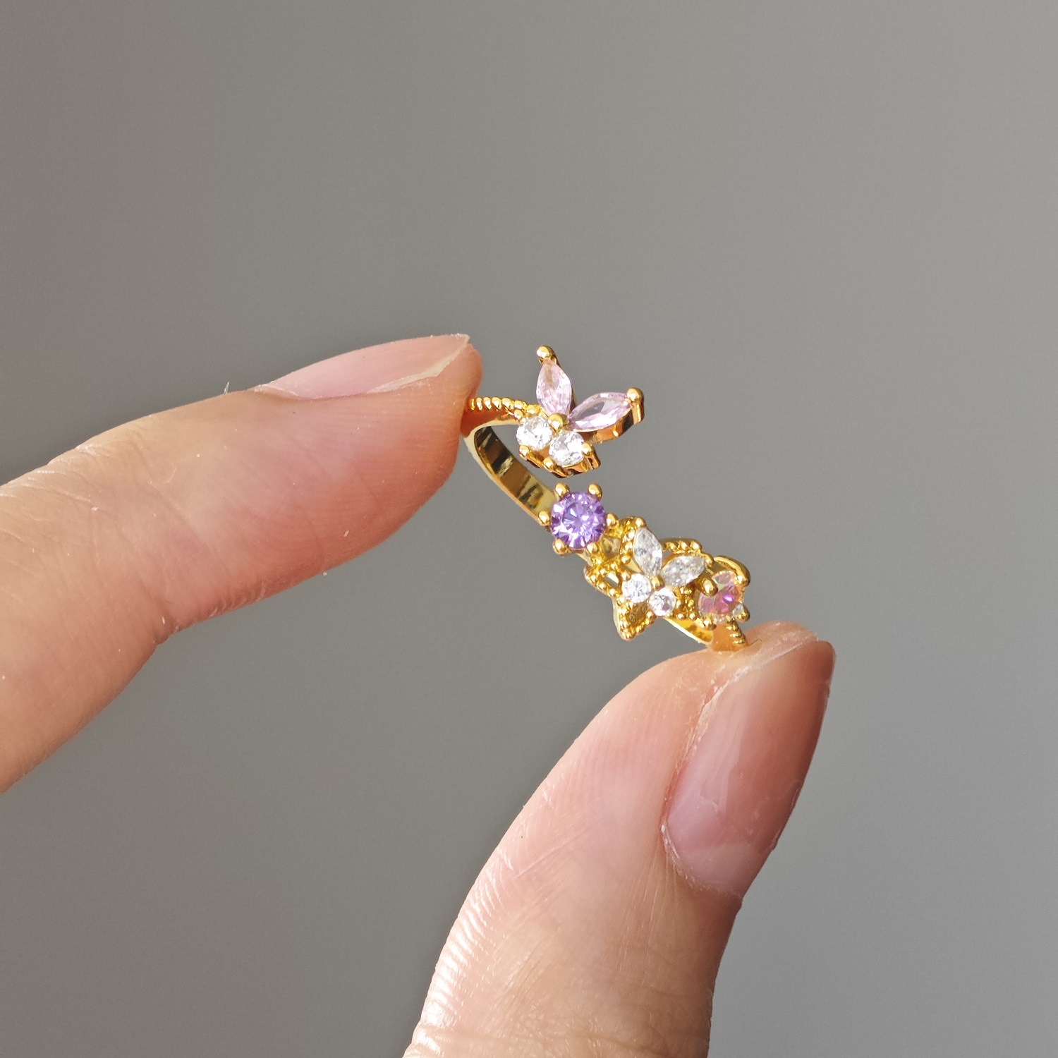 Butterfly Flower Ring 7