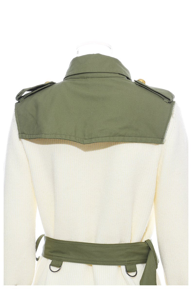 Women's Lace-up Knitted Trench Coat Image 5