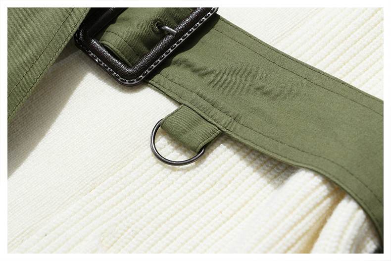 Women's Lace-up Knitted Trench Coat Image 9