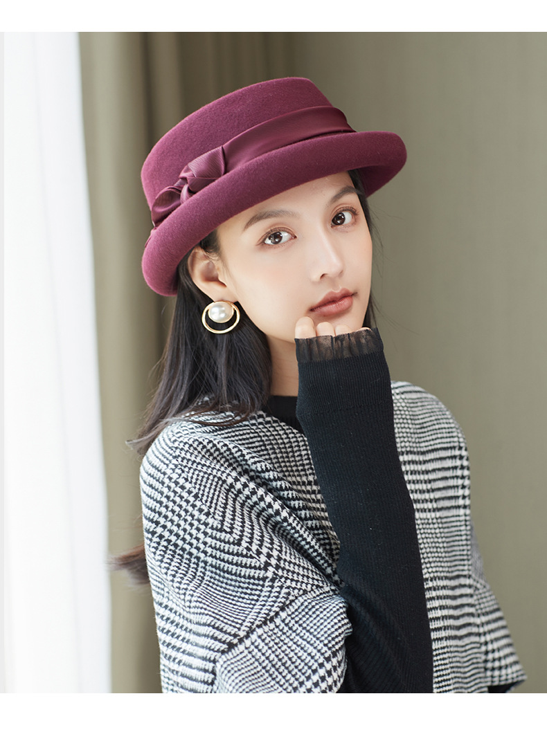 Women's French Retro Woolen Beret Hat - Image 9