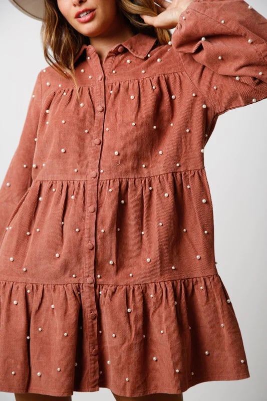 Elegant Shirt Dress Detail View