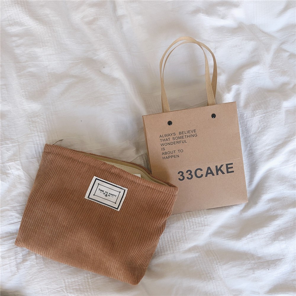 Beige Color Cosmetic Bag