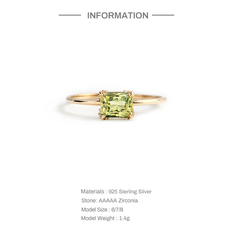 Fashion Classic Square Diamond Emerald Ring Image 1