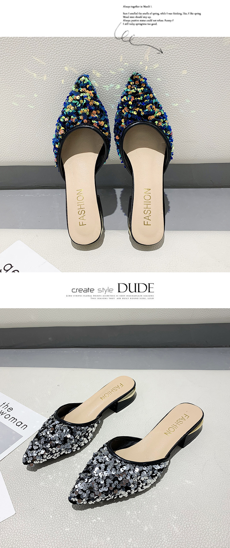 Sequined Half Slippers - Image 11