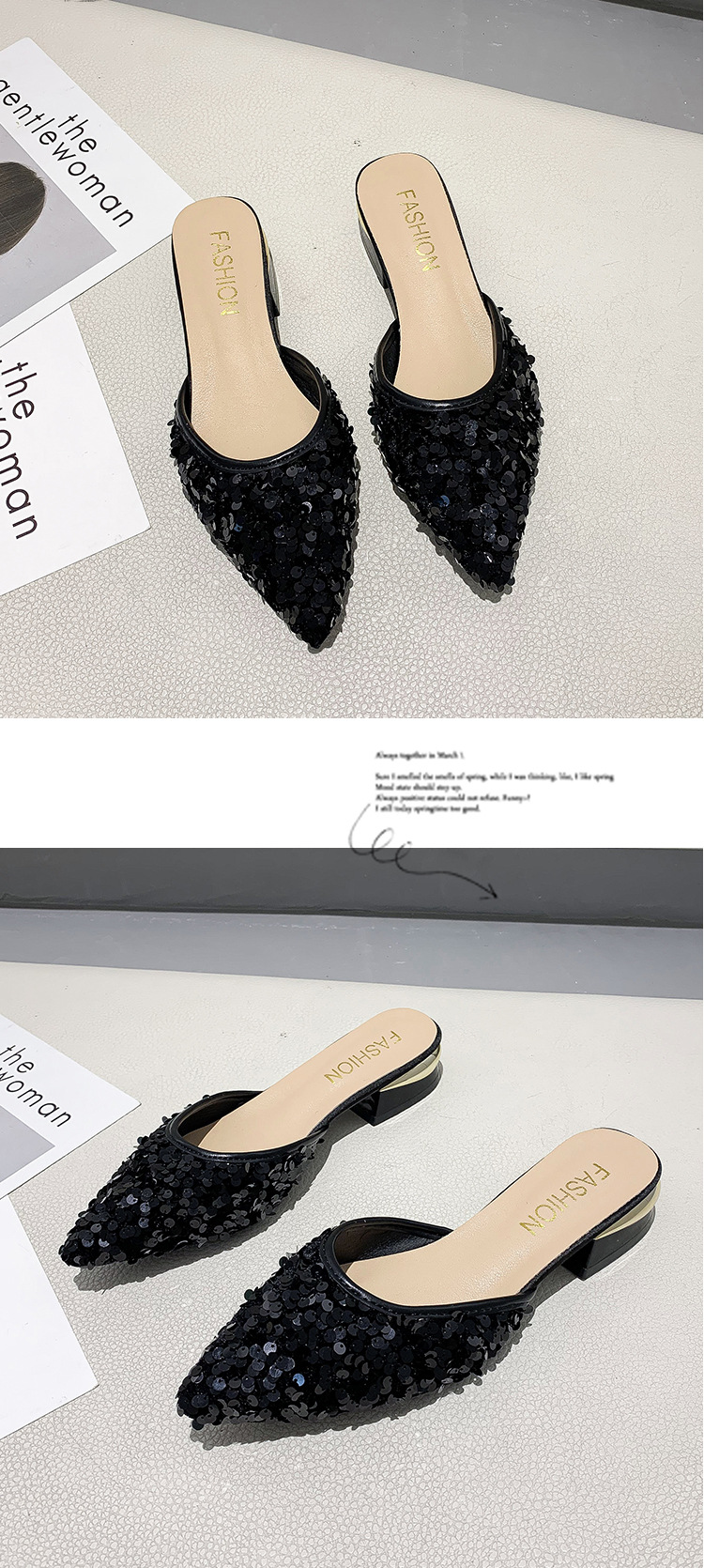Sequined Half Slippers - Image 12