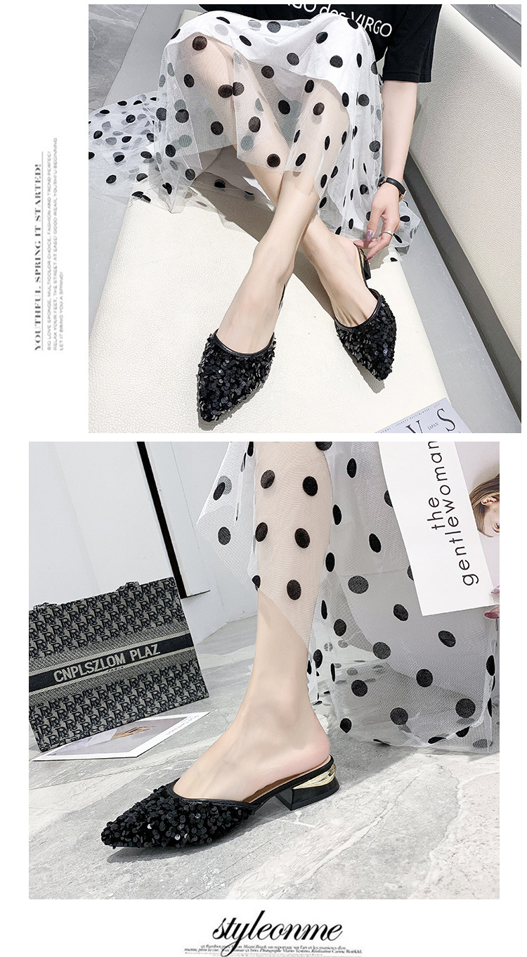 Sequined Half Slippers - Image 1