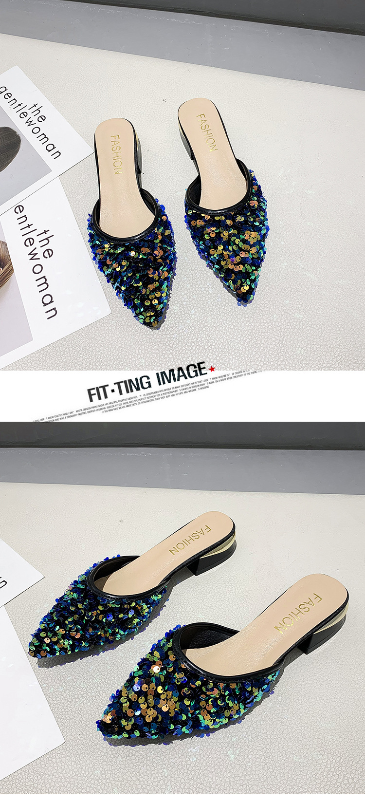 Sequined Half Slippers - Image 10