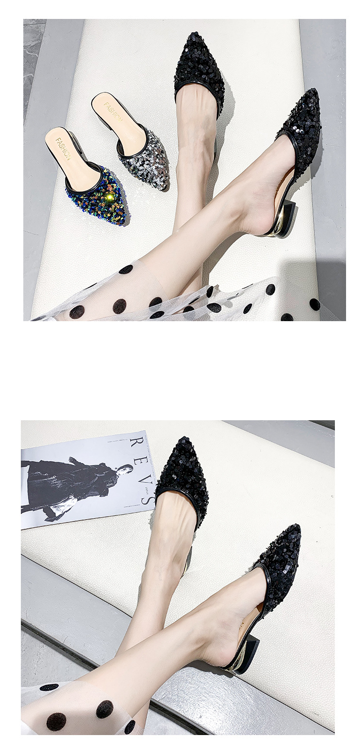 Sequined Half Slippers - Image 2