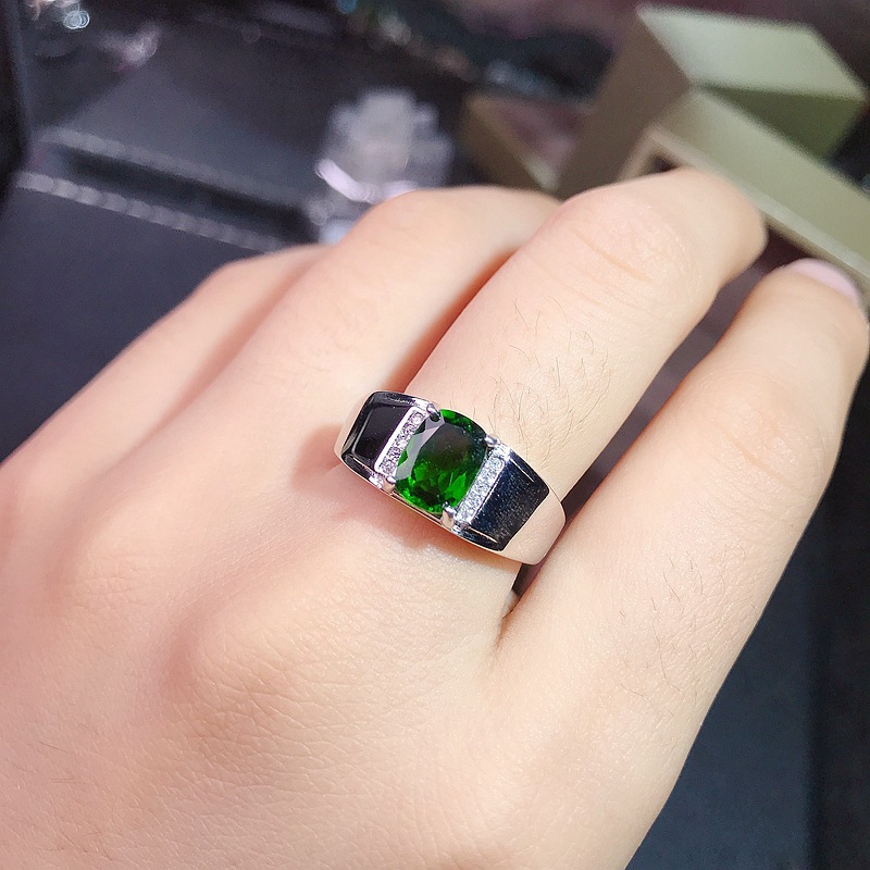 925 Silver Diamond Men's Ring Image 1