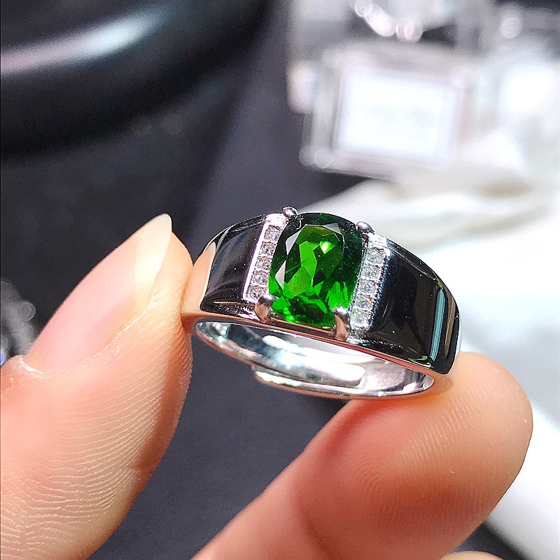 925 Silver Diamond Men's Ring Image 2