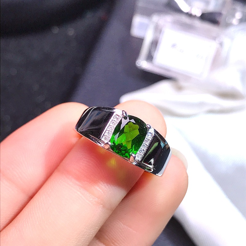 925 Silver Diamond Men's Ring Image 4