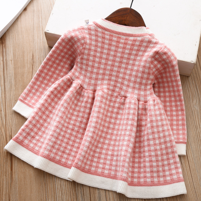 Girls' Plaid Sweater Dress