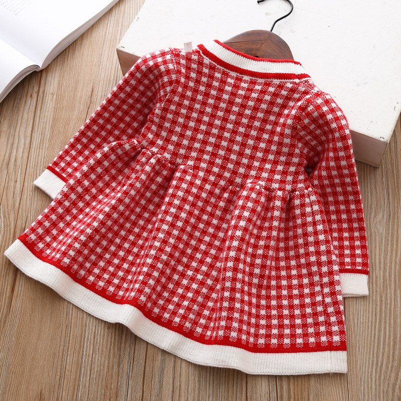 Girls' Plaid Sweater Dress