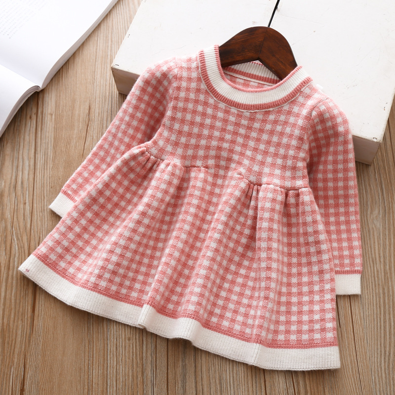 Girls' Plaid Sweater Dress