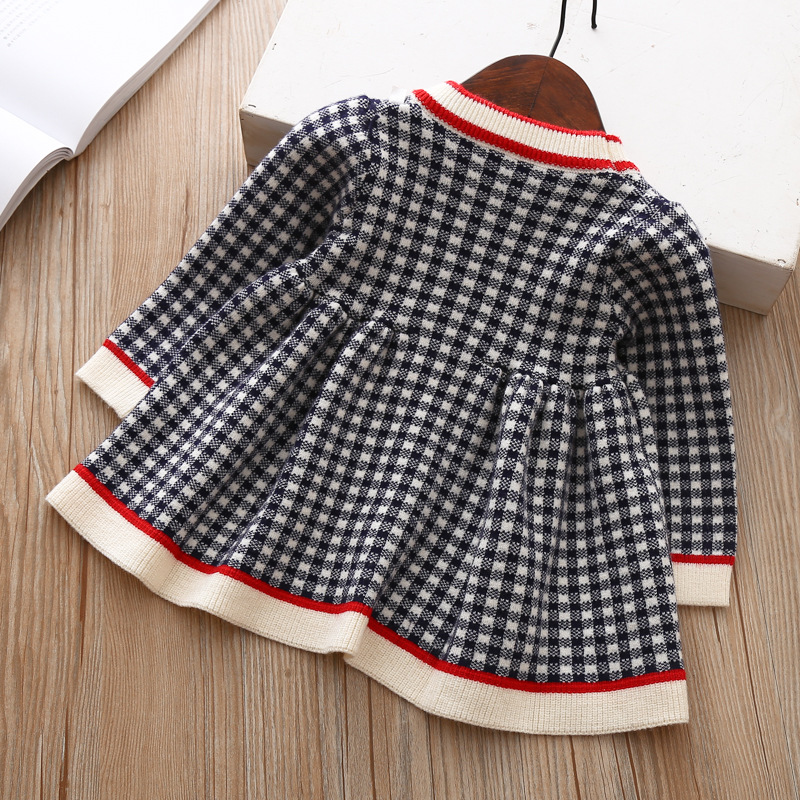 Girls' Plaid Sweater Dress