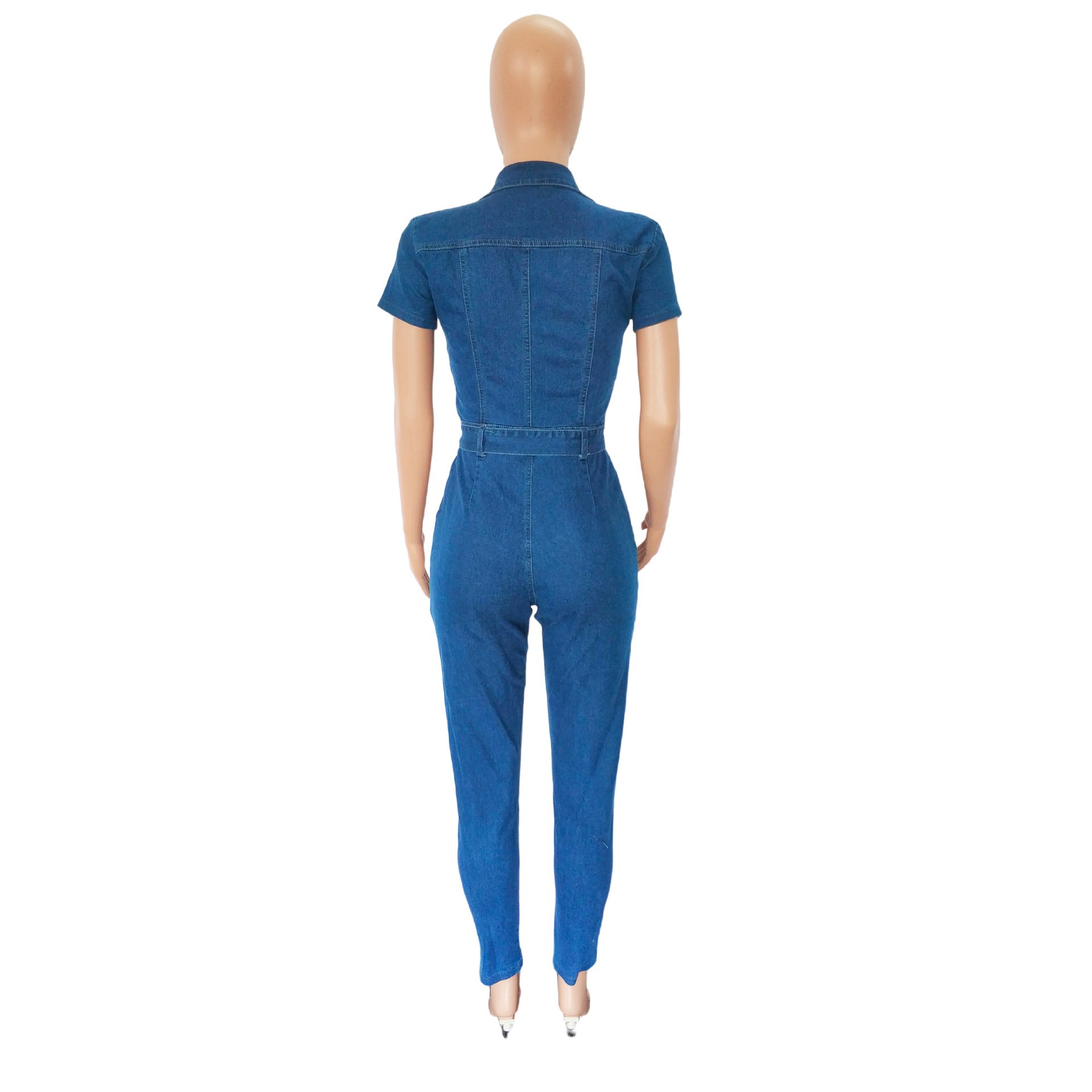 One-piece Denim Trousers Image 4