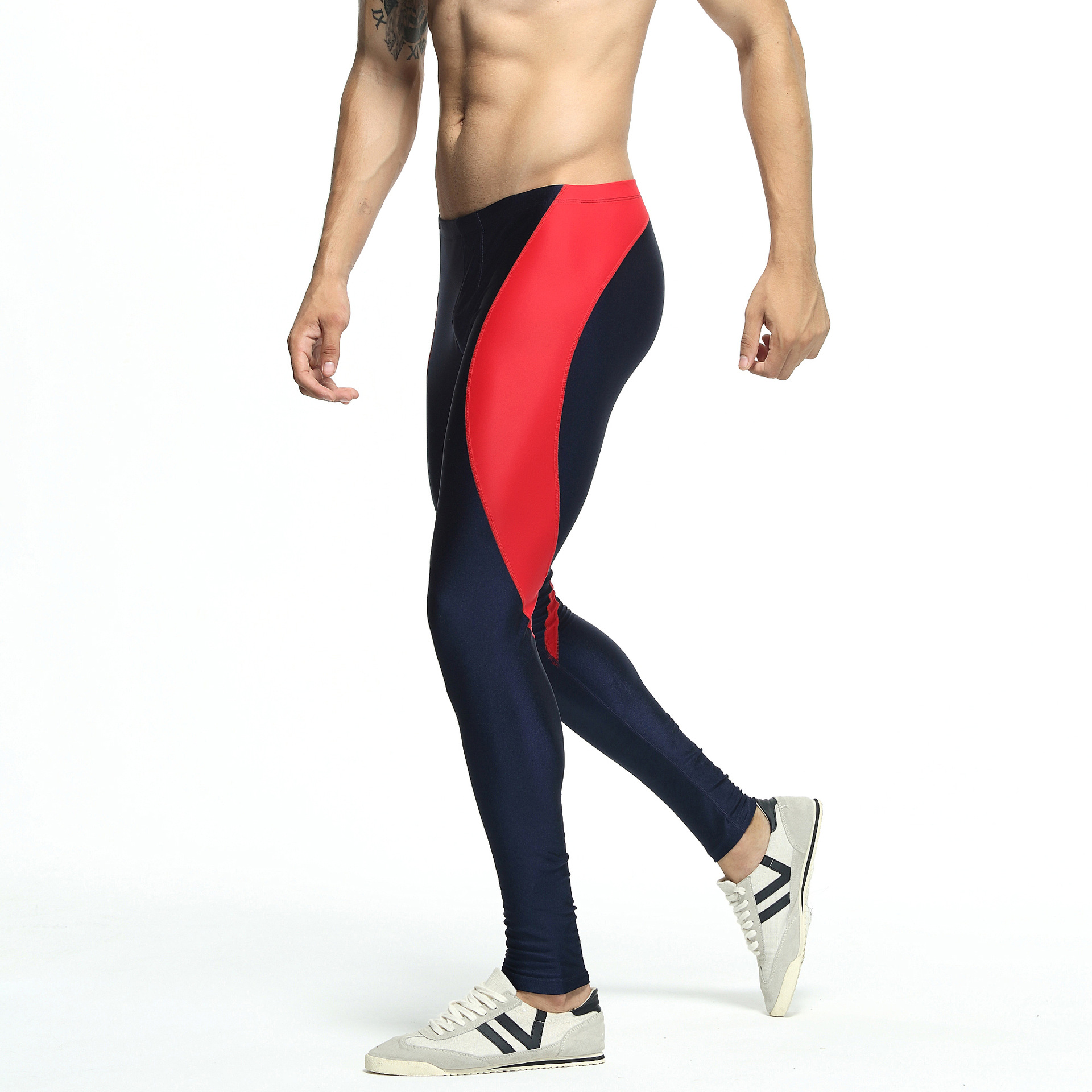 Dark Blue Nylon Men's Gym Pants