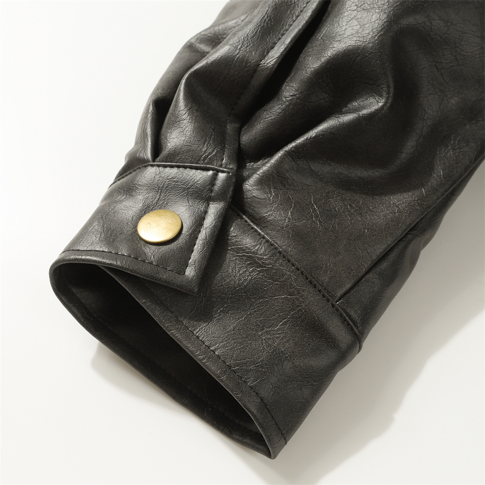 PU Leather Cotton Padded Coat 15