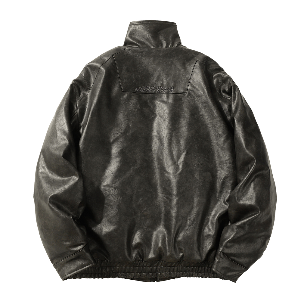 PU Leather Cotton Padded Coat 6