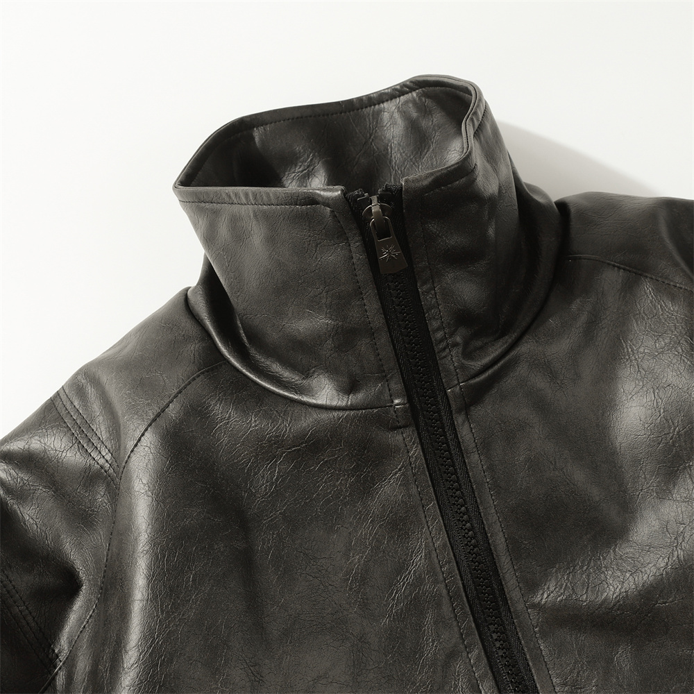PU Leather Cotton Padded Coat 11