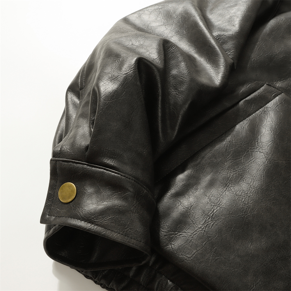 PU Leather Cotton Padded Coat 5