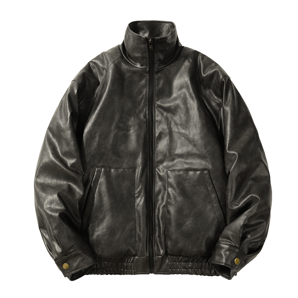 PU Leather Cotton Padded Coat 14