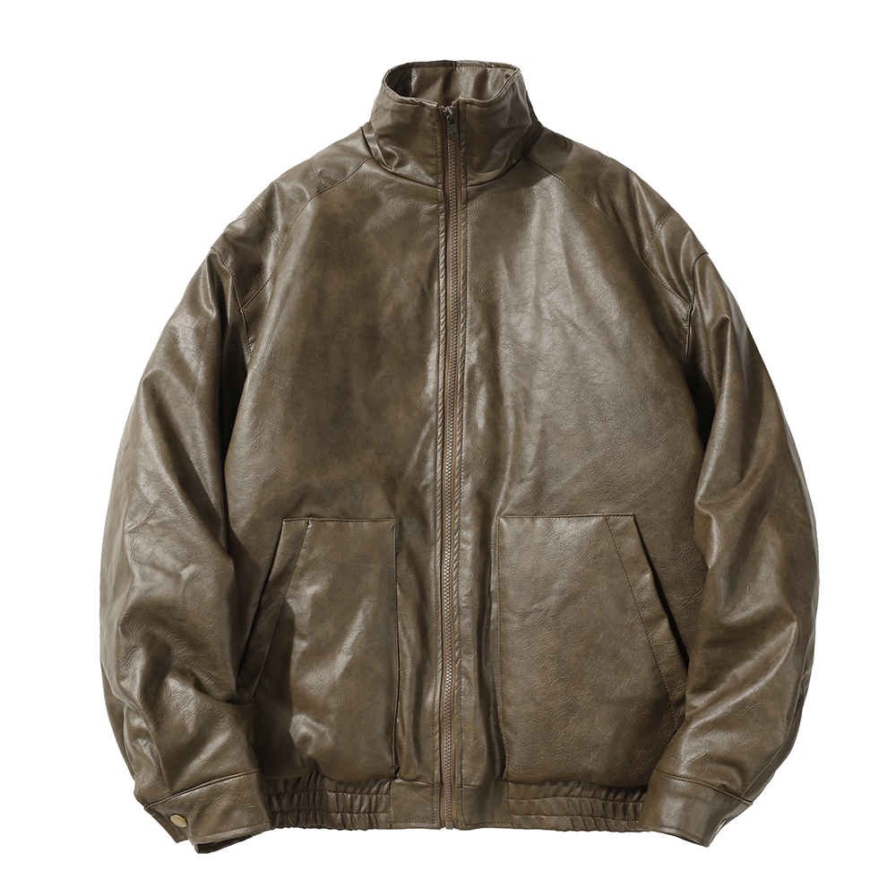 PU Leather Cotton Padded Coat 4